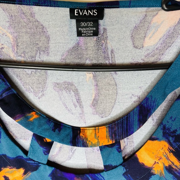 NWOT EVANS 3/4 SLEEVE BLOUSE SIZE 30 32 - Picture 2 of 2